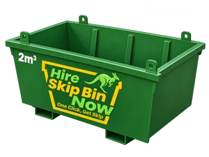 Forest-green 2m³ Australian skip bin